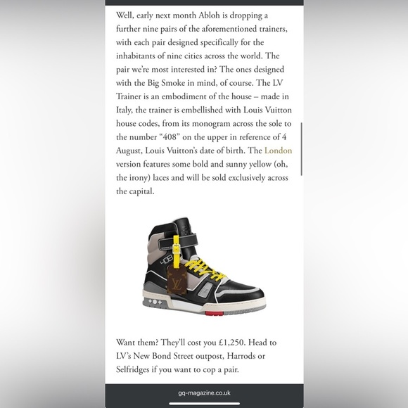 Louis Vuitton LIMITED EDITION LV Black and Gray High-Top Sneakers Virgil Abloh - Picture 3 of 16
